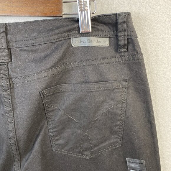 Calvin Klein Jeans Skinny Crop Pants Women's Size 12 Black Cotton Blend New NT - Picture 12 of 13